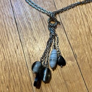 Necklace with black and gray beads
